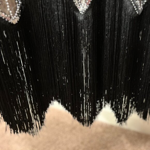 Black & Gold Sequin Tassel Dress | NWT XL - Picture 6 of 7